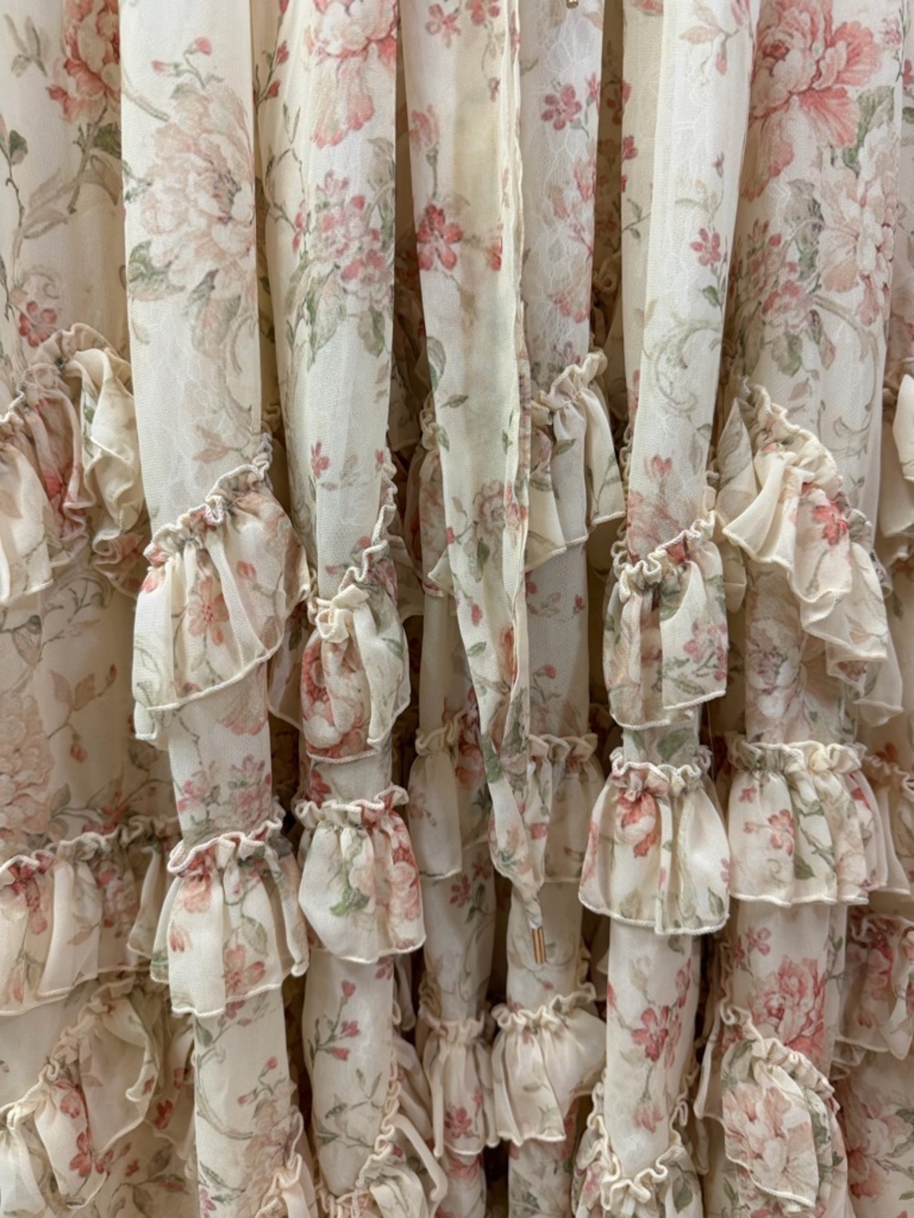 V. Chapman Floral Corset Maxi Dress Lace Up Back Ruffle Hem Size 8 NWT - Picture 11 of 17